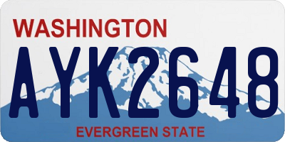 WA license plate AYK2648