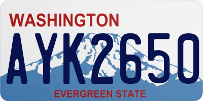 WA license plate AYK2650