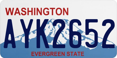 WA license plate AYK2652