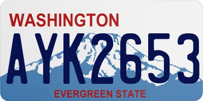WA license plate AYK2653