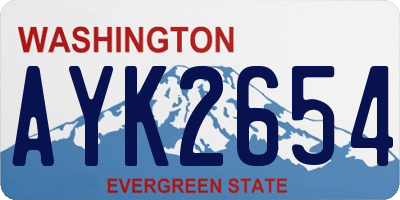 WA license plate AYK2654