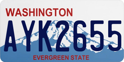 WA license plate AYK2655