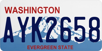WA license plate AYK2658