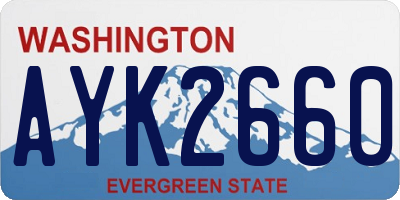 WA license plate AYK2660
