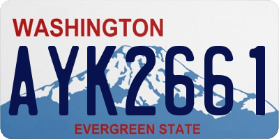 WA license plate AYK2661