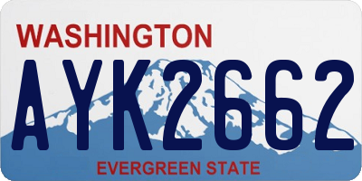WA license plate AYK2662