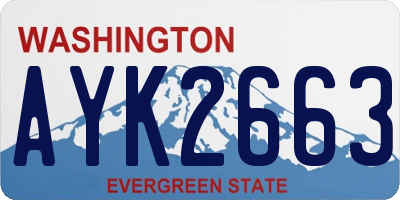 WA license plate AYK2663