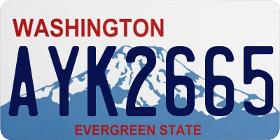 WA license plate AYK2665