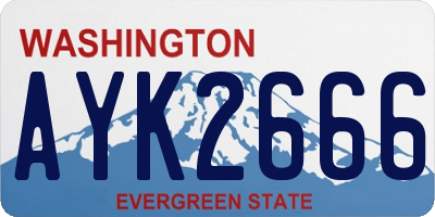 WA license plate AYK2666