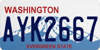 WA license plate AYK2667