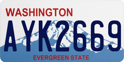 WA license plate AYK2669