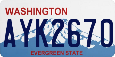 WA license plate AYK2670