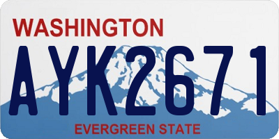 WA license plate AYK2671