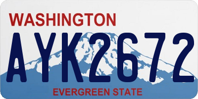 WA license plate AYK2672