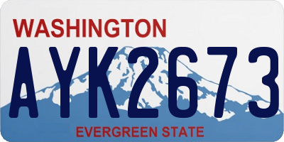 WA license plate AYK2673