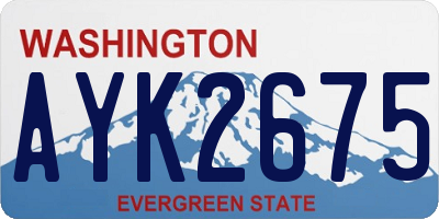 WA license plate AYK2675