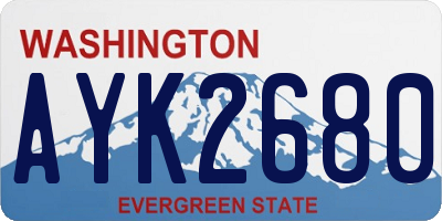 WA license plate AYK2680