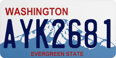 WA license plate AYK2681