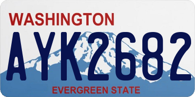 WA license plate AYK2682