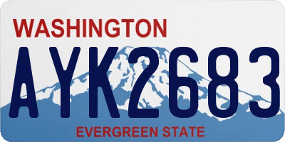 WA license plate AYK2683