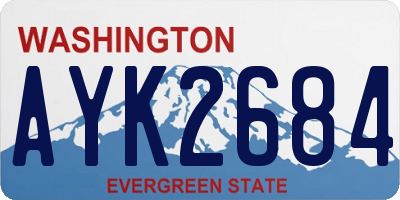 WA license plate AYK2684