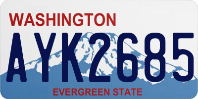 WA license plate AYK2685