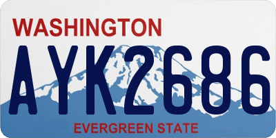 WA license plate AYK2686