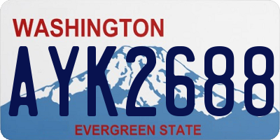 WA license plate AYK2688