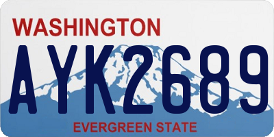WA license plate AYK2689