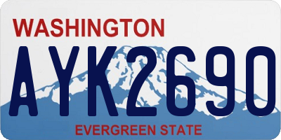 WA license plate AYK2690