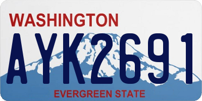 WA license plate AYK2691