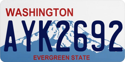 WA license plate AYK2692