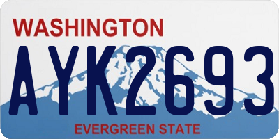WA license plate AYK2693
