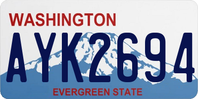 WA license plate AYK2694