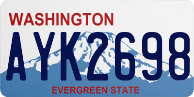 WA license plate AYK2698