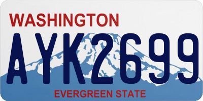 WA license plate AYK2699