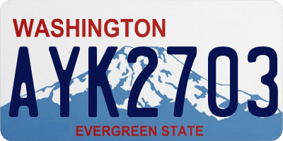 WA license plate AYK2703