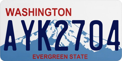 WA license plate AYK2704