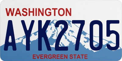 WA license plate AYK2705