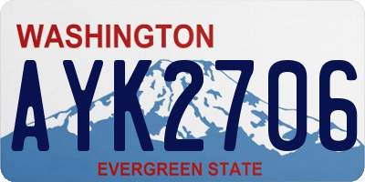 WA license plate AYK2706