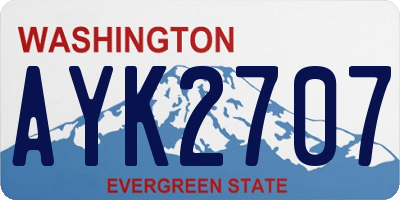 WA license plate AYK2707