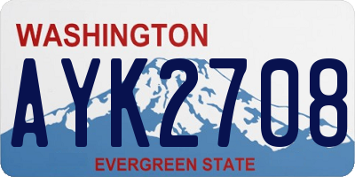 WA license plate AYK2708