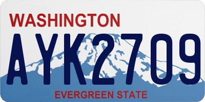 WA license plate AYK2709