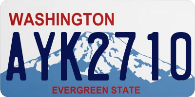 WA license plate AYK2710
