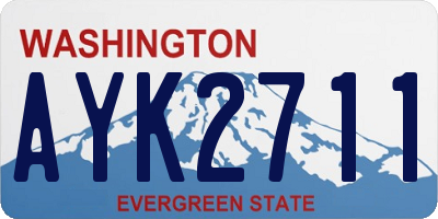 WA license plate AYK2711