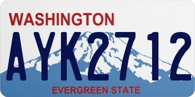 WA license plate AYK2712