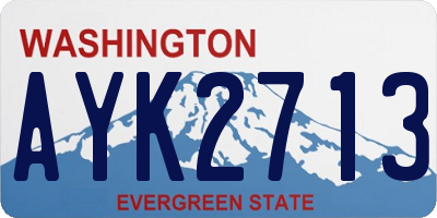WA license plate AYK2713