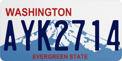 WA license plate AYK2714