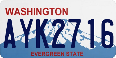 WA license plate AYK2716