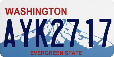 WA license plate AYK2717